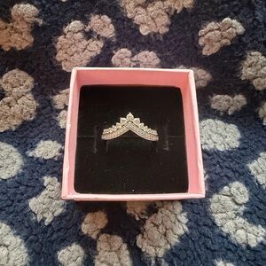 Pandora Princess Wishbone Silver Crown Ring